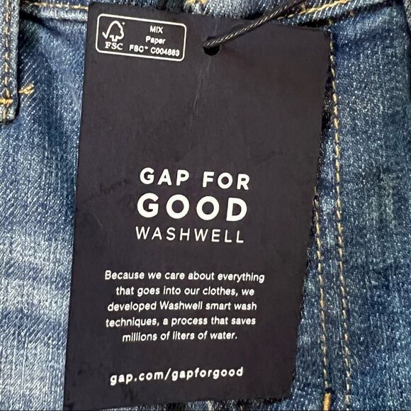 Gap | NWT Factory Distressed Mid-Rise True Skinny Ankle Raw Hem Jeans - Picture 6 of 9